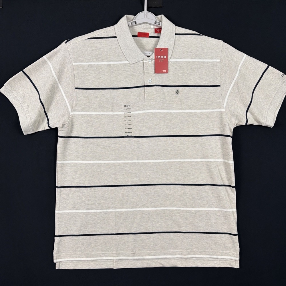 IZOD Polo Men's XXL Luxury Sport Performance Short Sleeve Activewear Stripes